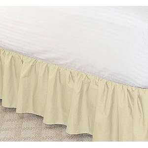 Solid Ruffled Bedskirt Dust Ruffle FULL Size 18 drop Beige  