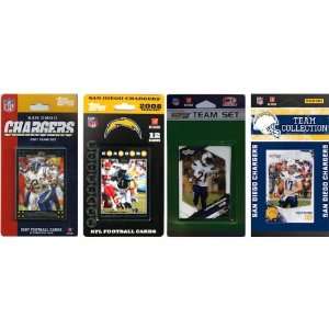  NFL San Diego Chargers 4 Different Licensed Trading Card Team Sets 
