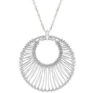  Open Circle Silver Tone Pendant Necklace Jewelry