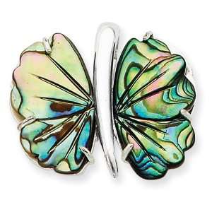  Sterling Silver Abalone Butterfly Slide Jewelry