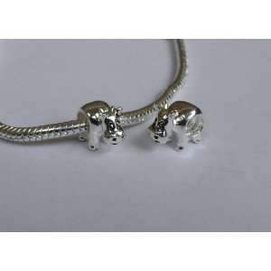  925 Sterling Silver Cow Charm Bead for Bracelet or 
