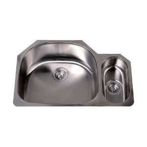   Double D Bowl Offset Kitchen Sink   16 Gauge