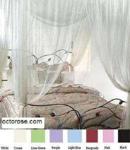 Twin size Single Bed White Color 4 Corner / Post Bed Canopy Mosquito 