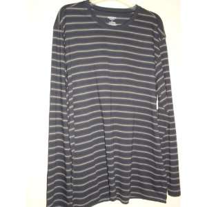 Murano Sleepwear   Long Sleeve Crew Shirt   Navy/Gray/White Stripe 