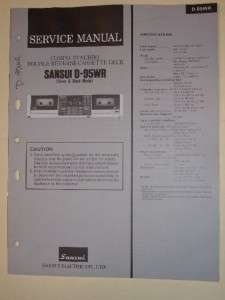 Sansui Service Manual~D 95WR Cassette Deck~Original  