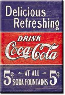   Refreshing Drink Coca Cola Coke Soda Fountain Vintage Magnet USA