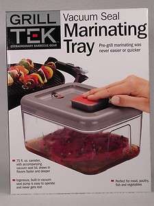 Vacuum Seal Marinating Tray 75 Oz. Canister Great For Grilling NIB 