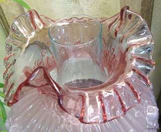 Vintage FENTON Art Glass Pink Dusty Rose 20 Desk or Vanity Lamp 
