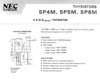 5P4M Pb Free RoHS SCR 5A THYRISTORS NEC  