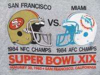 vintage 49ERS VS. DOLPHINS 1985 SUPER BOWL 80s UNWORN t shirt M  