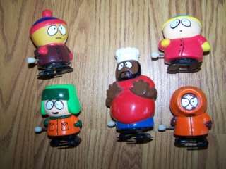   Cartoon PLUSH TOYS+WIND UP Walkers FIGURES LOT Kenny+Cartman+Chef+