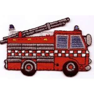  Rescue Fire Truck, Lg   Iron On Embroidered Applique 