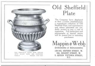 1914 j ad mappin webb old sheffield plate wine cooler  