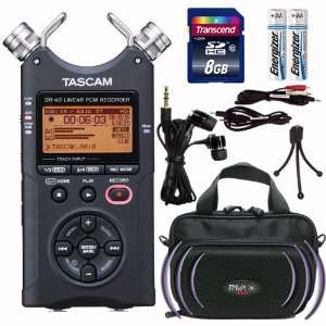  Tascam DR40 Portable Digital Recorder w Stereo Carrying Case 