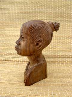Wood carving bust African woman Abraham Chikumbirike  