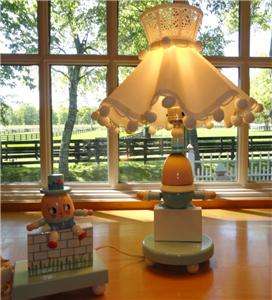 Vtg~IRMI~Nursery~Original~Wooden Humpty Dumpty~Kid~Baby~Lamp+Shade 