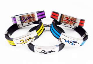 Mens Tribal Tattoo Wristband Stainless Steel Cuff Bracelet 5 Colours 