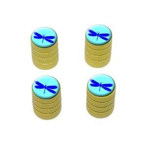  Dragonfly   Tire Rim Valve Stem Caps   Yellow Automotive