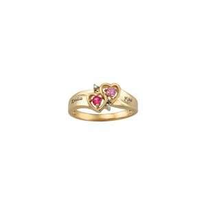 ZALES 10K Gold Couples Amour Hearts Ring by ArtCarved® (2 Stones and 
