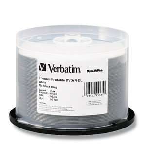  VERBATIM Disc, DVD+R Double Layer, 8.5GB, 2.4X, White 