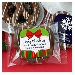  Personalized Holiday Gourmet Chocolate Pretzel Favors 