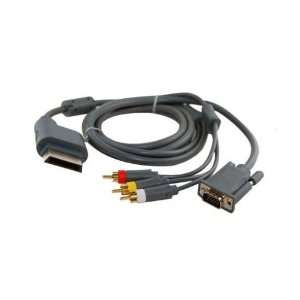   Premium Gold Plated Component HD AV VGA + 3 RCA Cable For Xbox 360