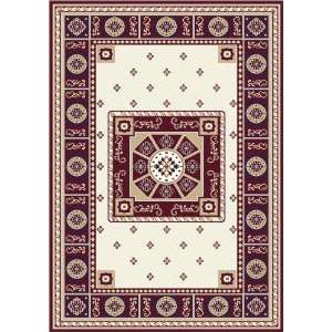   Primavera Elegence Transitional Area Rugs Shell Port Wine 4x5 ft 3