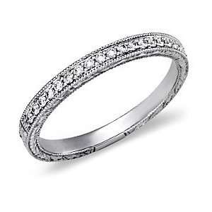 White Gold 1/4 TDW Vintage Style Pave Diamond Band (G H, I1 I2)   size 