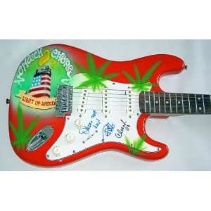   Signed Light Up America Pot Weed Guitar Vid Proof 