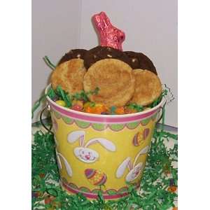     Chocolate White Chocolate Chip and Snicker 1lb. Yellow Bunny Pail