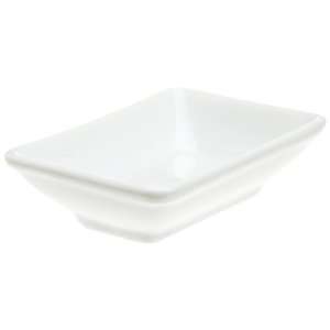  Kitchen Supply 8075 White Porcelain Sauce Plate, 3.74 Inch 