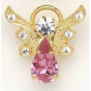   of 8 October Birthstone Angel Pins with Pave Wings
