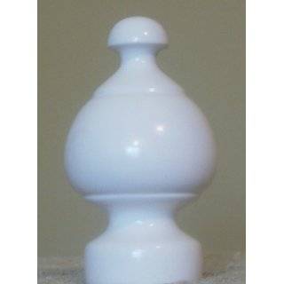 Sherwood Wood Finial in White finish for a 1 3/8 dowel rod   2/pack 