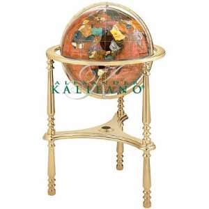  Ambassador Amberlite Gemstone Globe 3 Leg Gold High Stand 