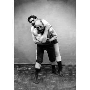  Wrestling Hold from Behind   12x18 Framed Print in Black 